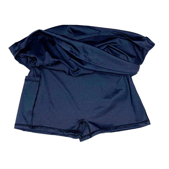 Halara 2in1 Cross Front Mini Active Skirt with Shorts and Pockets Sz XS Black Be - Picture 4 of 5